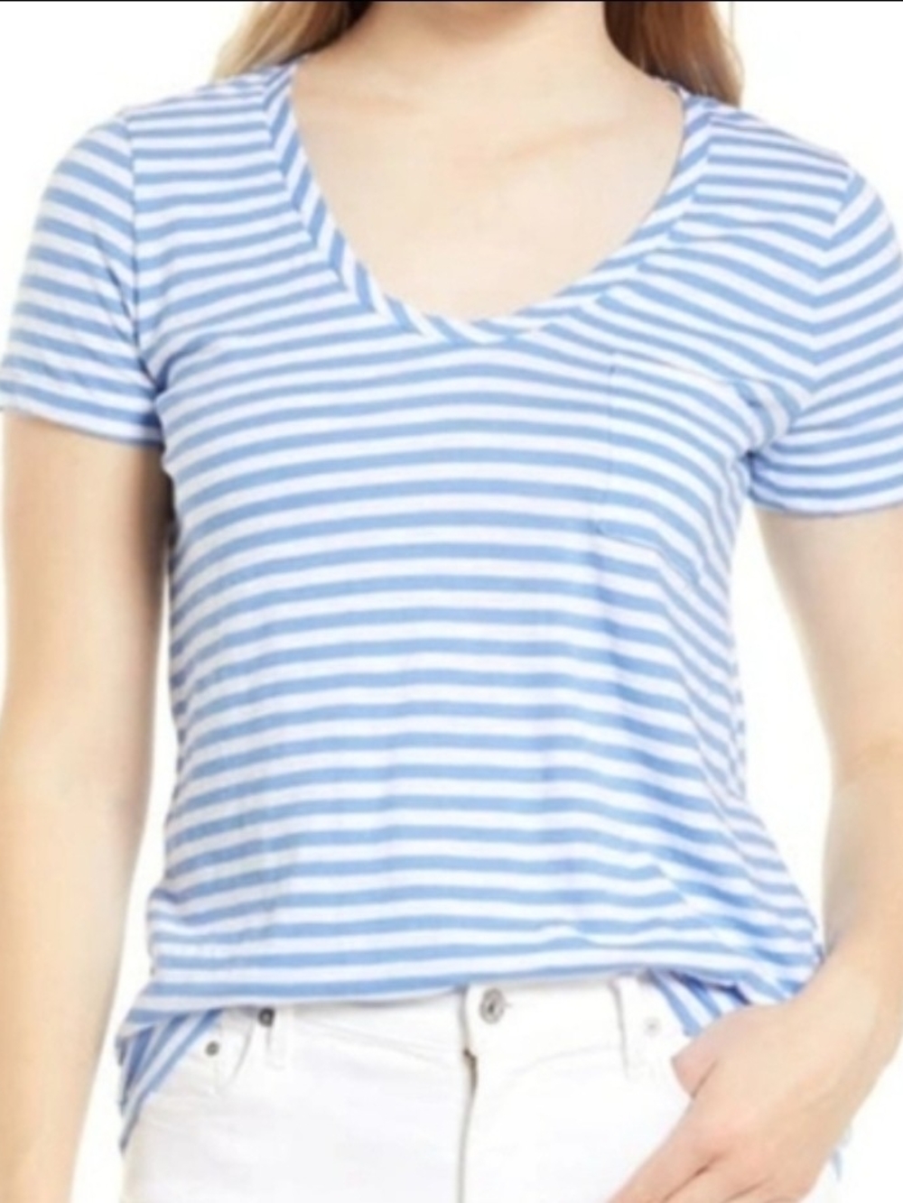 Caslon ○ Blue & White Scoop Neck